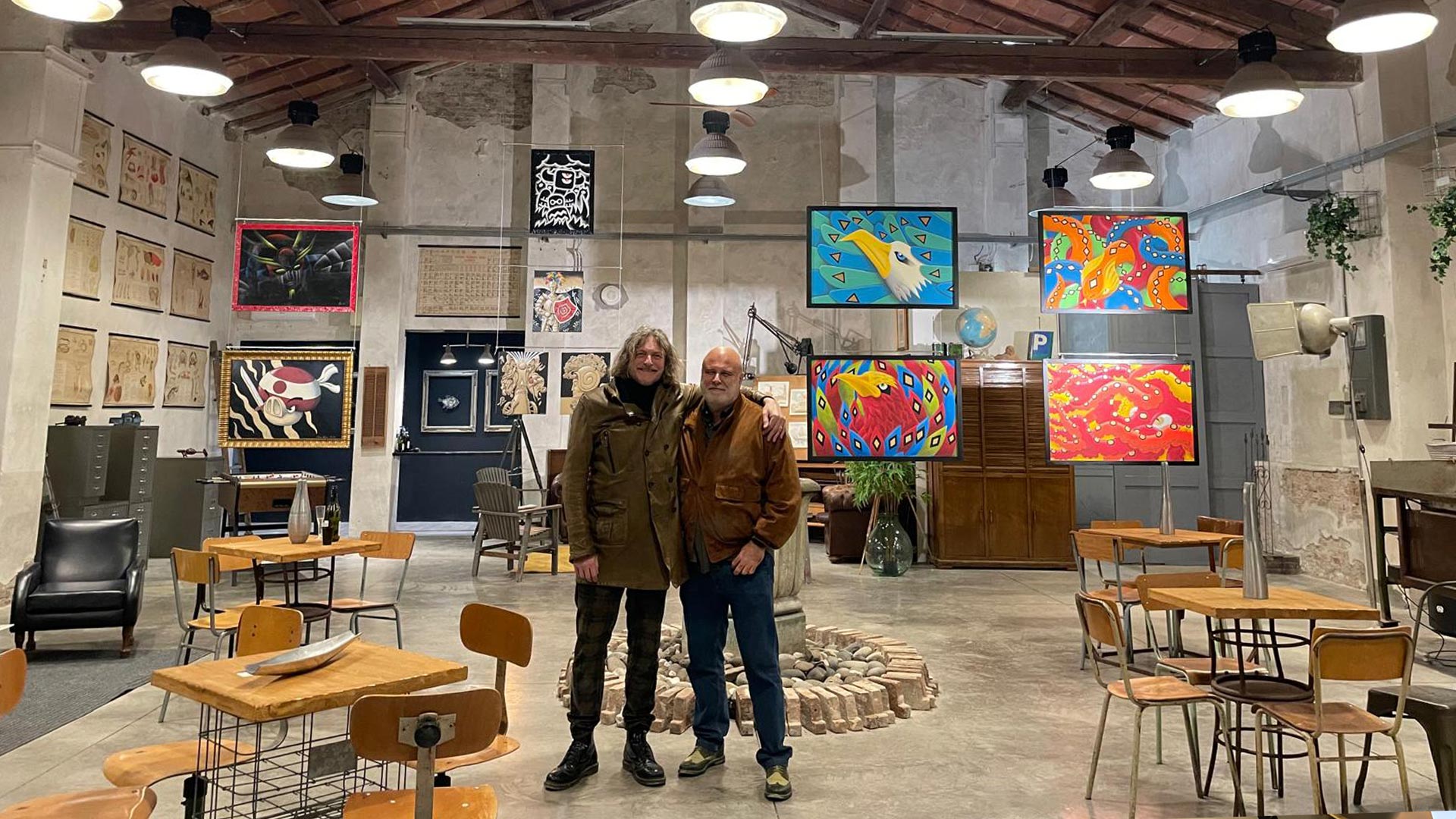Oscar Salerni e Manuel Roncoroni presso l'atelier Il Capanno