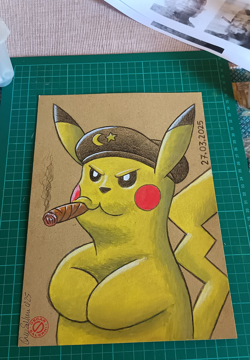 PikaCHE il Pikachu rivoluzionario - Disegno live appena terminato