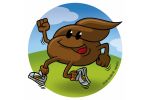 La cacca in movimento. Disegno a colori per rubrica Gazzetta dei Piccoli (Toddlers' Gazette) della Gazzetta di Parma (Gazette of Parma)