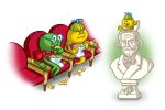note su poltrone e statua verdi