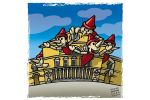 Pinocchio at the Regio&rsquo;s Theater. The inspiring muse. Colour drawing for Gazzetta dei Piccoli (Toddlers' Gazette) column of the Gazzetta di Parma (Gazette of Parma)