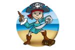 Pirate girl. Colour drawing for Gazzetta dei Piccoli (Toddlers' Gazette) column of the Gazzetta di Parma (Gazette of Parma)
