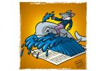 Tea Stilton. Colour drawing for Gazzetta dei Piccoli (Toddlers' Gazette) column of the Gazzetta di Parma (Gazette of Parma)