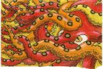 Bozzetto quadro Piovra - Piume Spire e Tentacoli - Oscar Salerni