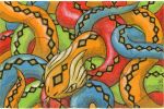 Bozzetto quadro Serpent - Piume Spire e Tentacoli - Oscar Salerni