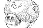 Primo bozzetto a penna del personaggio PigMush