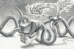 Dragobenza disegno a china di Oscar Salerni