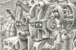 Il signore della citt&agrave; disegno a china di Oscar Salerni