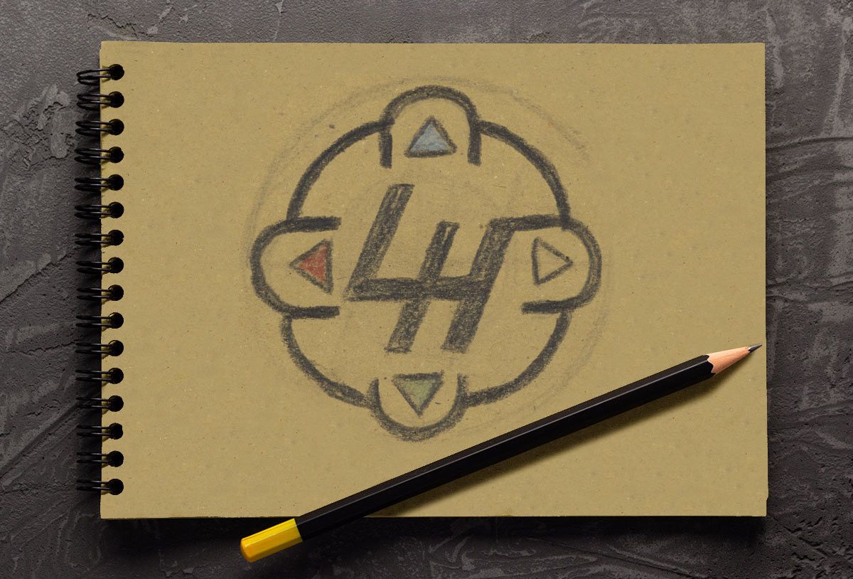 Secondo bozzetto studio logo Lucie Hüpfel
