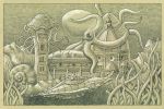 Bozzetto studio disegno Duomo di Firenze - Opera di Oscar Salerni per nave Costa Toscana