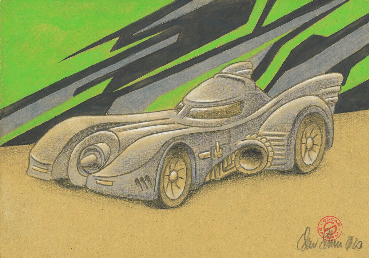 Hot Wheels Batmobile 1989 disegno di Oscar Salerni