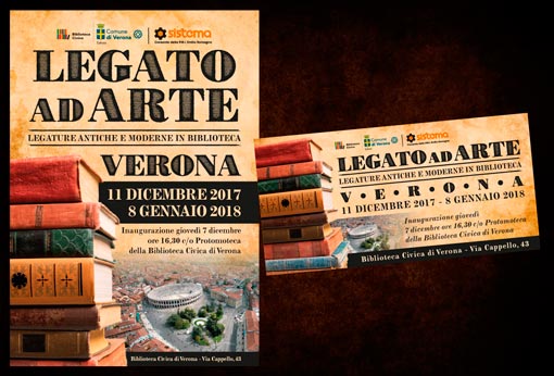 Locandina e cartolina promozionale mostra di legatoria Legato ad Arte
